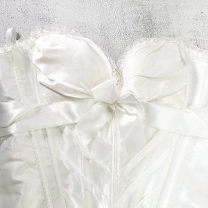 NEW ADORE ME White Halter Bride Corset Top 3XL XXXL Wedding Bridal Ribbon Tie